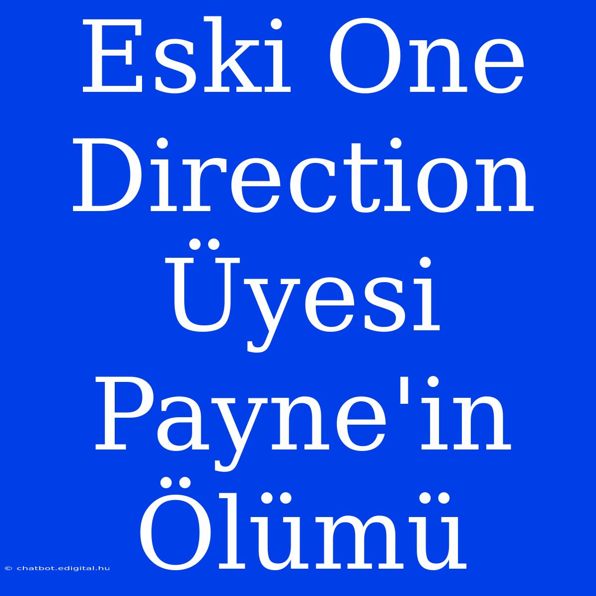 Eski One Direction Üyesi Payne'in Ölümü