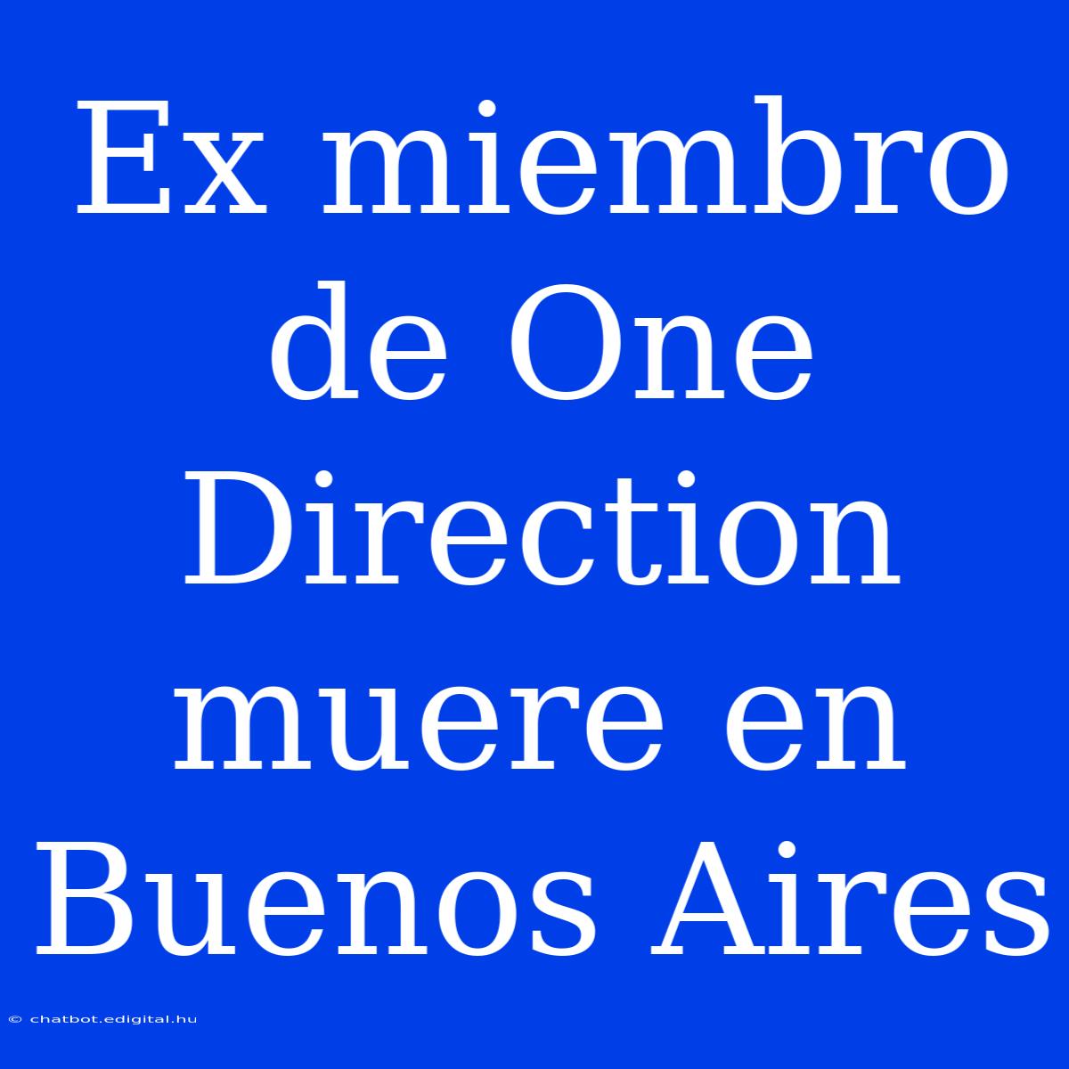 Ex Miembro De One Direction Muere En Buenos Aires 