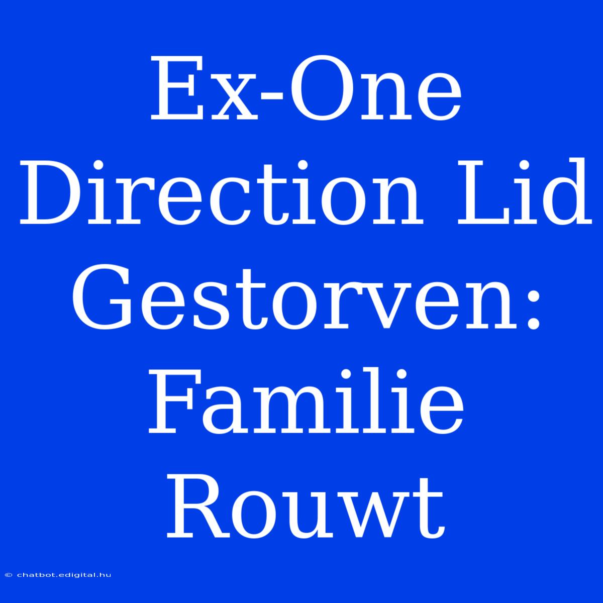 Ex-One Direction Lid Gestorven: Familie Rouwt