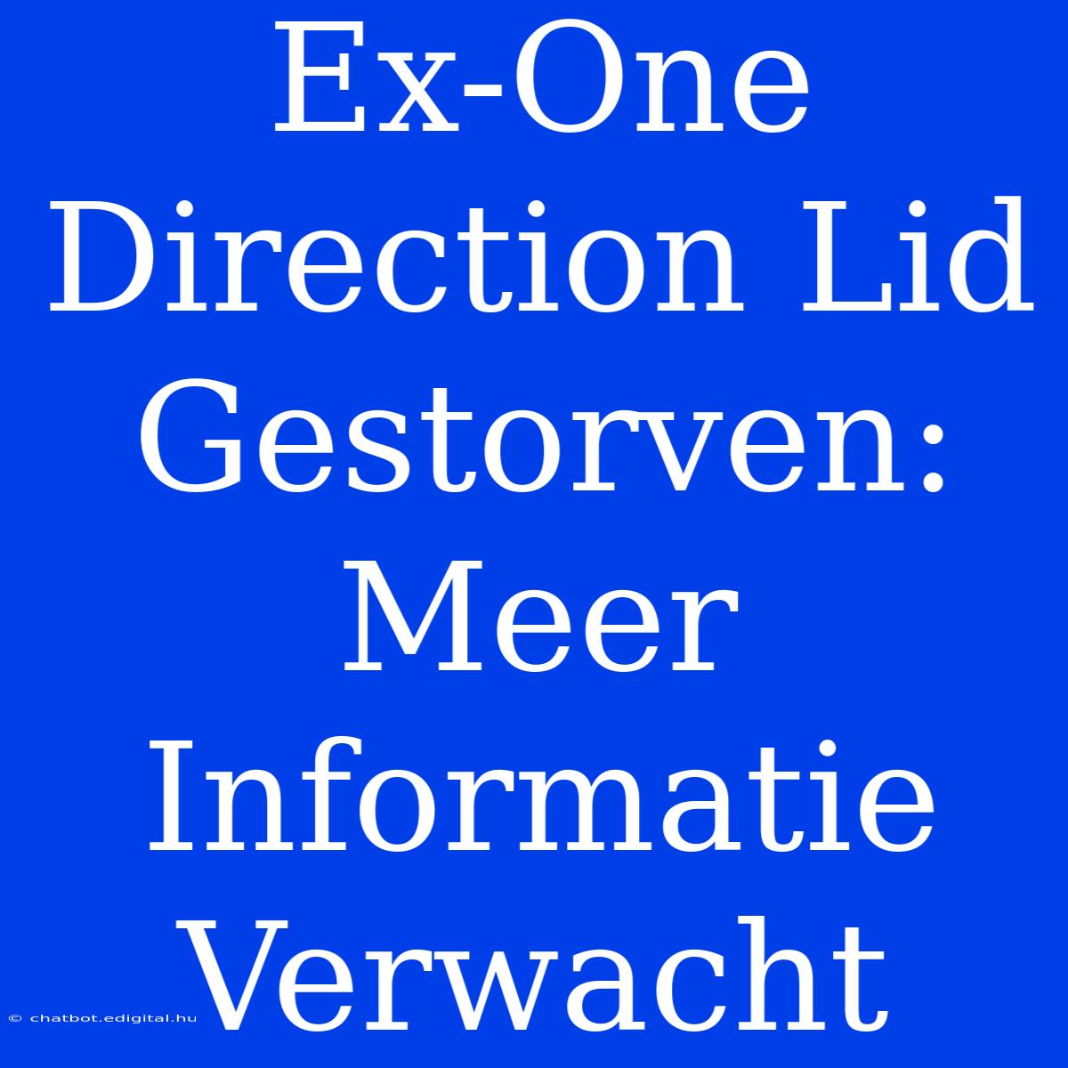 Ex-One Direction Lid Gestorven: Meer Informatie Verwacht