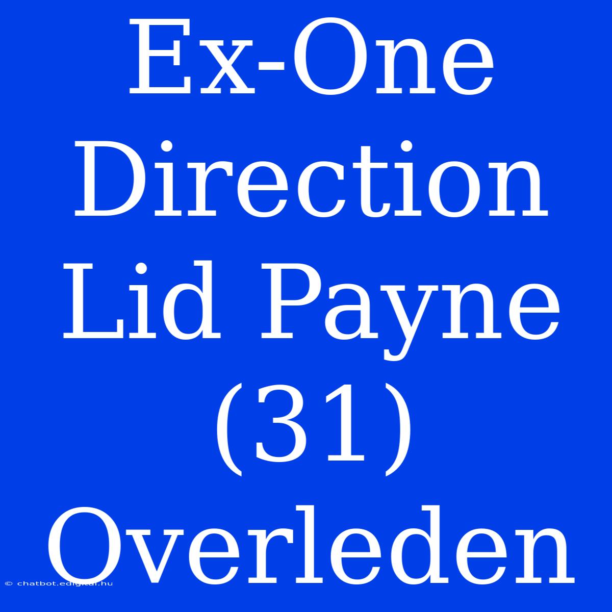 Ex-One Direction Lid Payne (31) Overleden