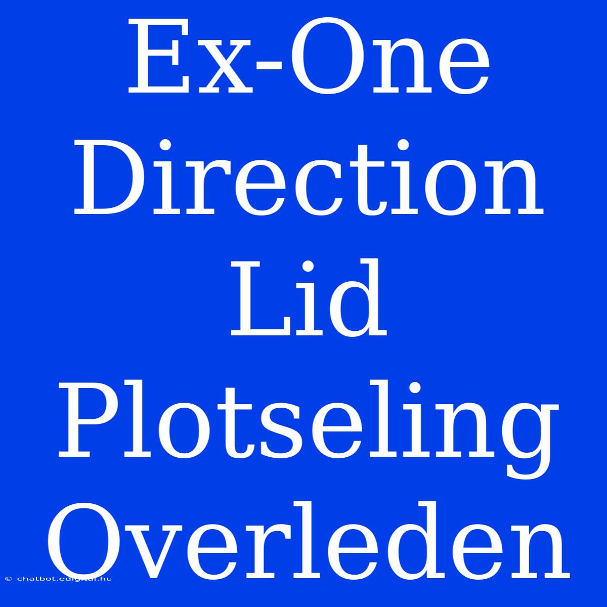 Ex-One Direction Lid Plotseling Overleden