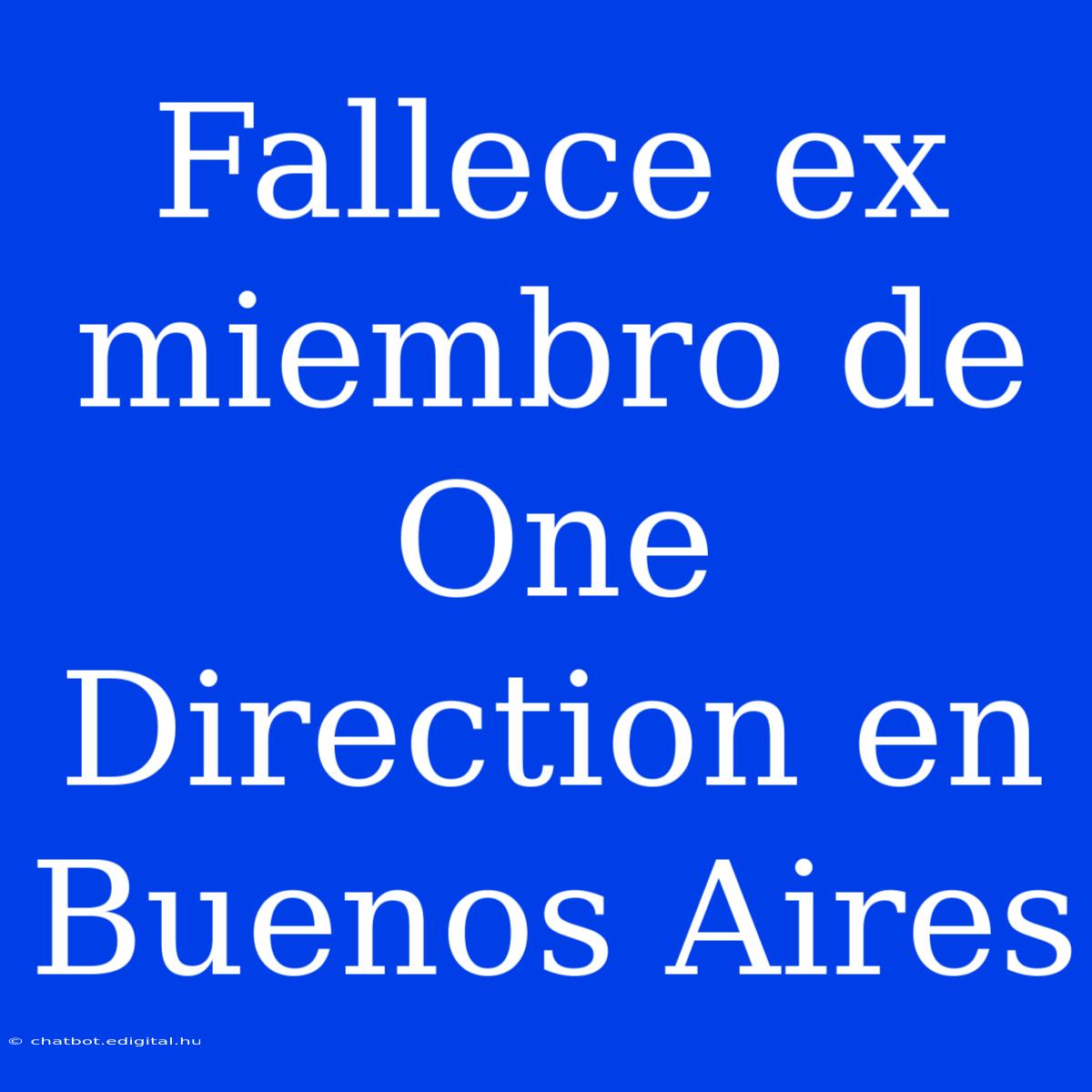 Fallece Ex Miembro De One Direction En Buenos Aires