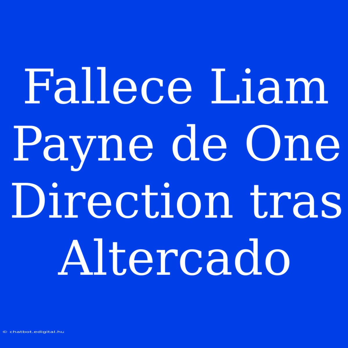 Fallece Liam Payne De One Direction Tras Altercado