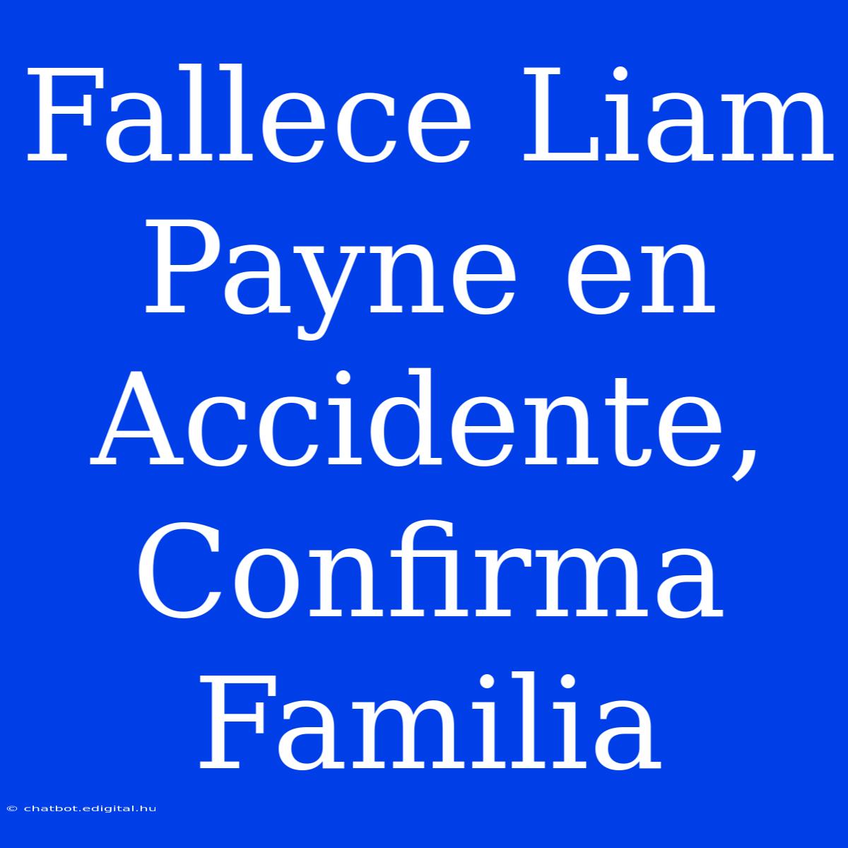 Fallece Liam Payne En Accidente, Confirma Familia