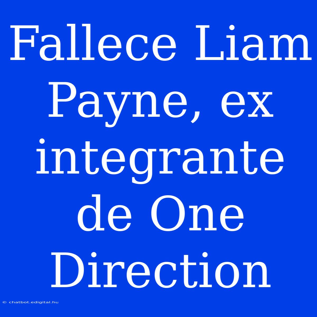 Fallece Liam Payne, Ex Integrante De One Direction