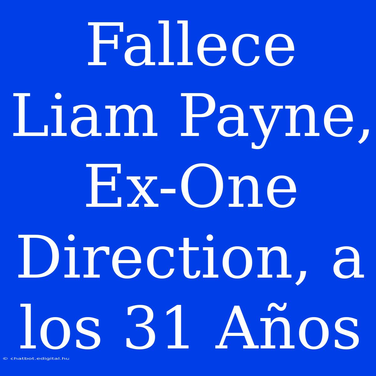 Fallece Liam Payne, Ex-One Direction, A Los 31 Años