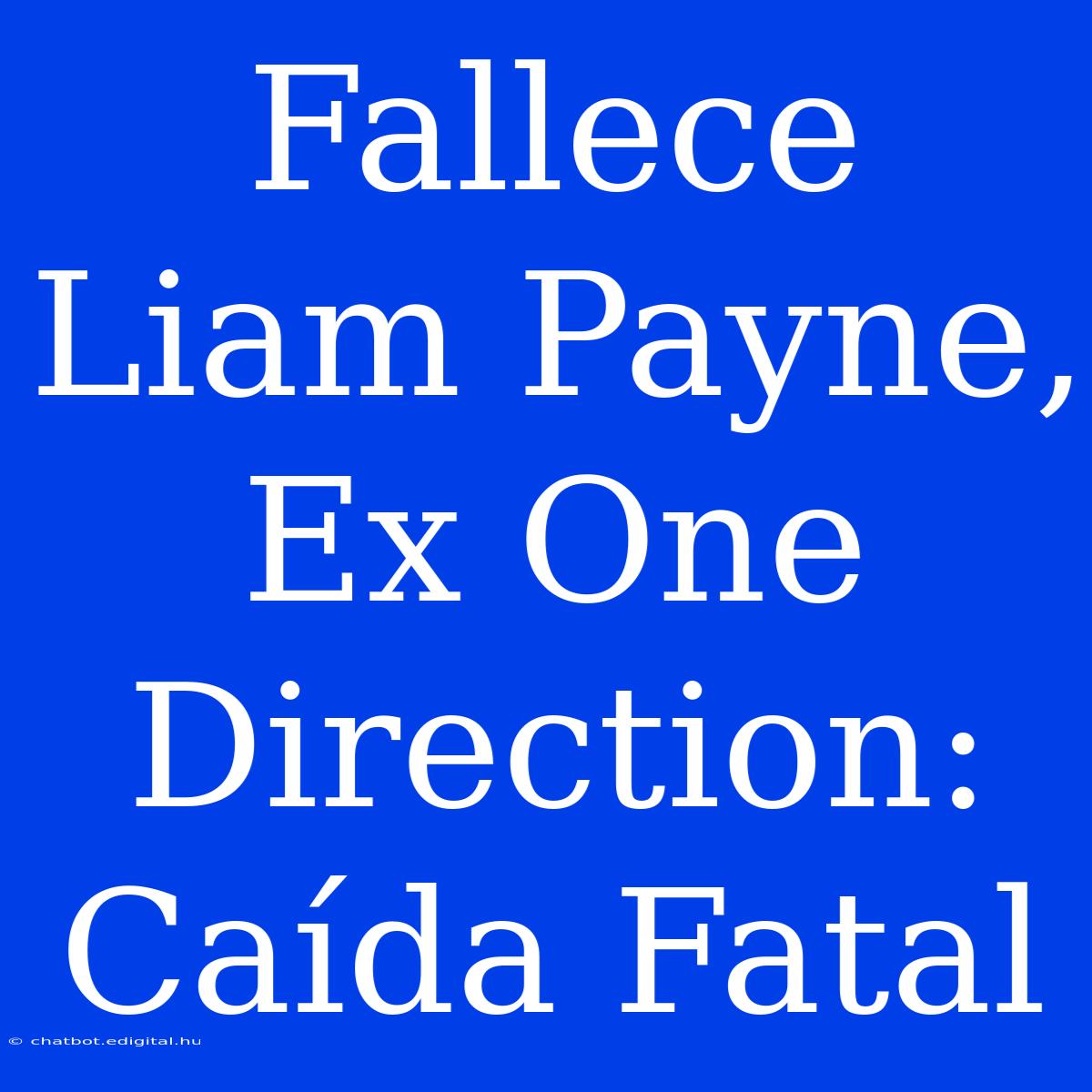 Fallece Liam Payne, Ex One Direction: Caída Fatal