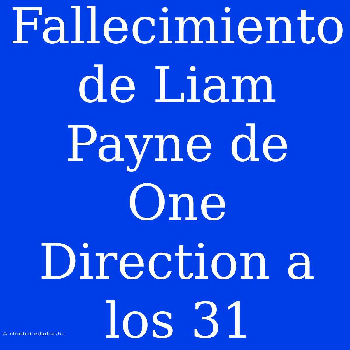 Fallecimiento De Liam Payne De One Direction A Los 31