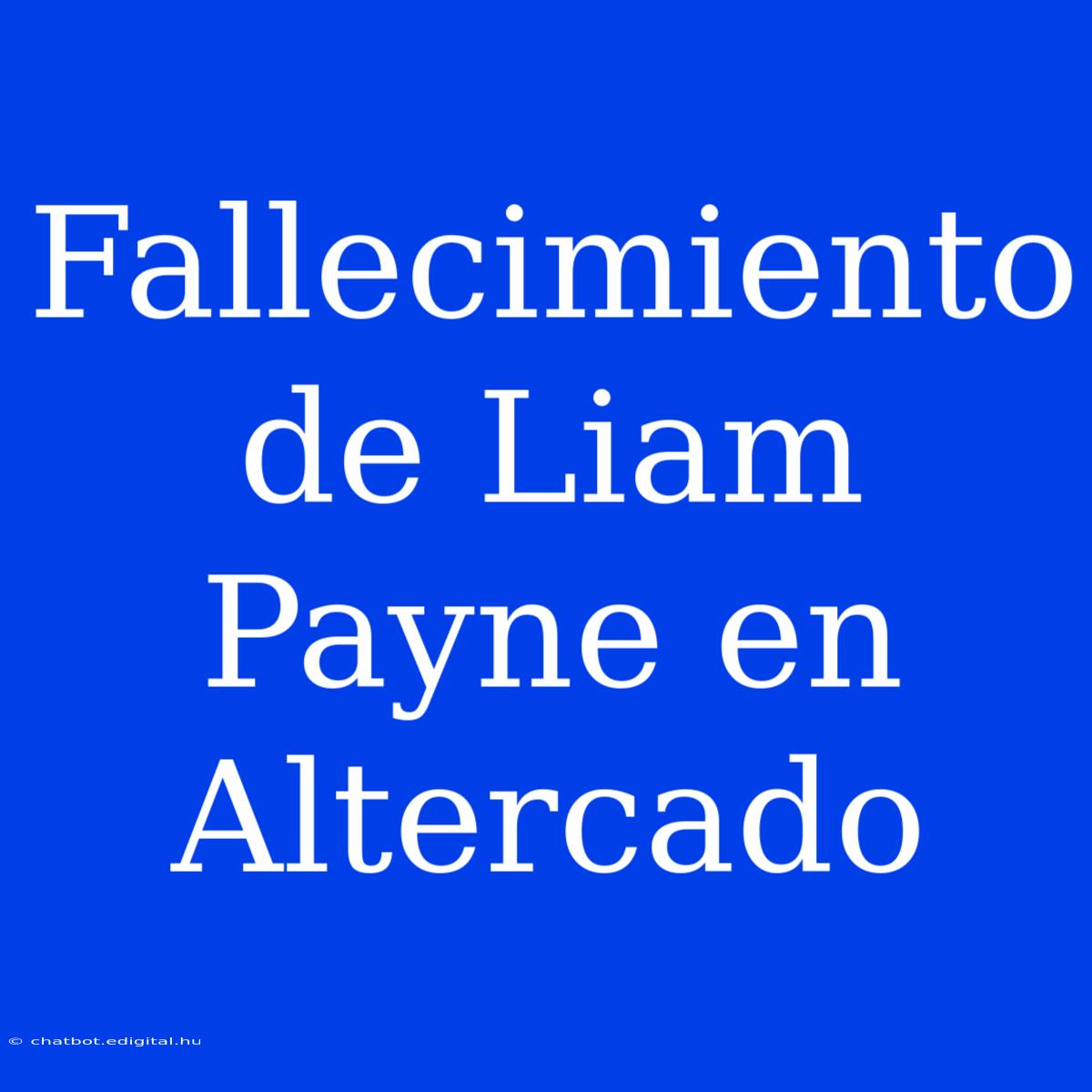 Fallecimiento De Liam Payne En Altercado