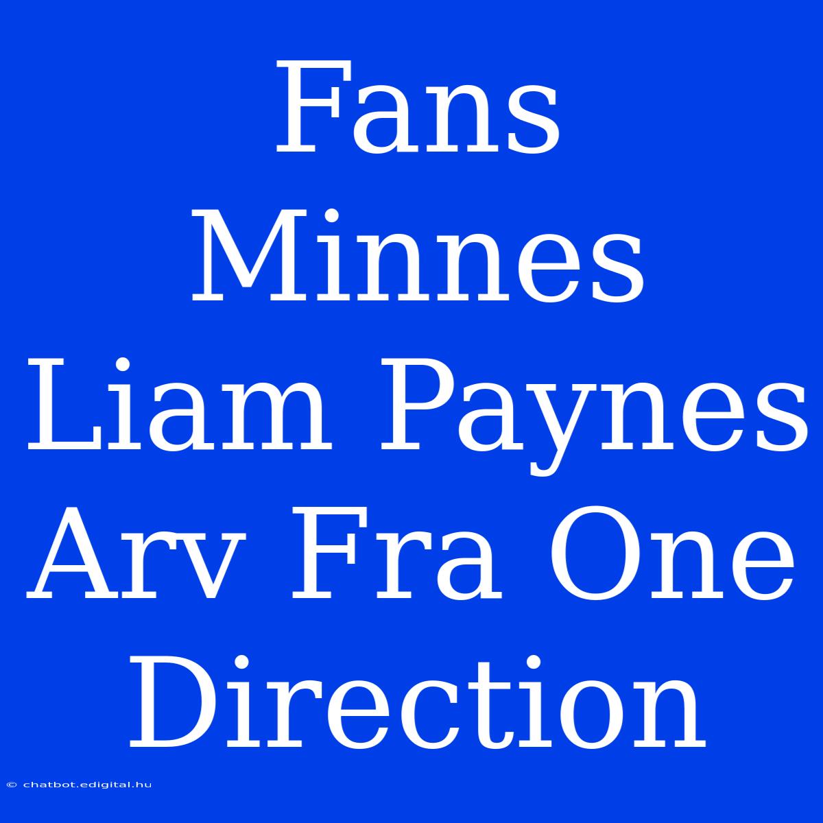 Fans Minnes Liam Paynes Arv Fra One Direction 