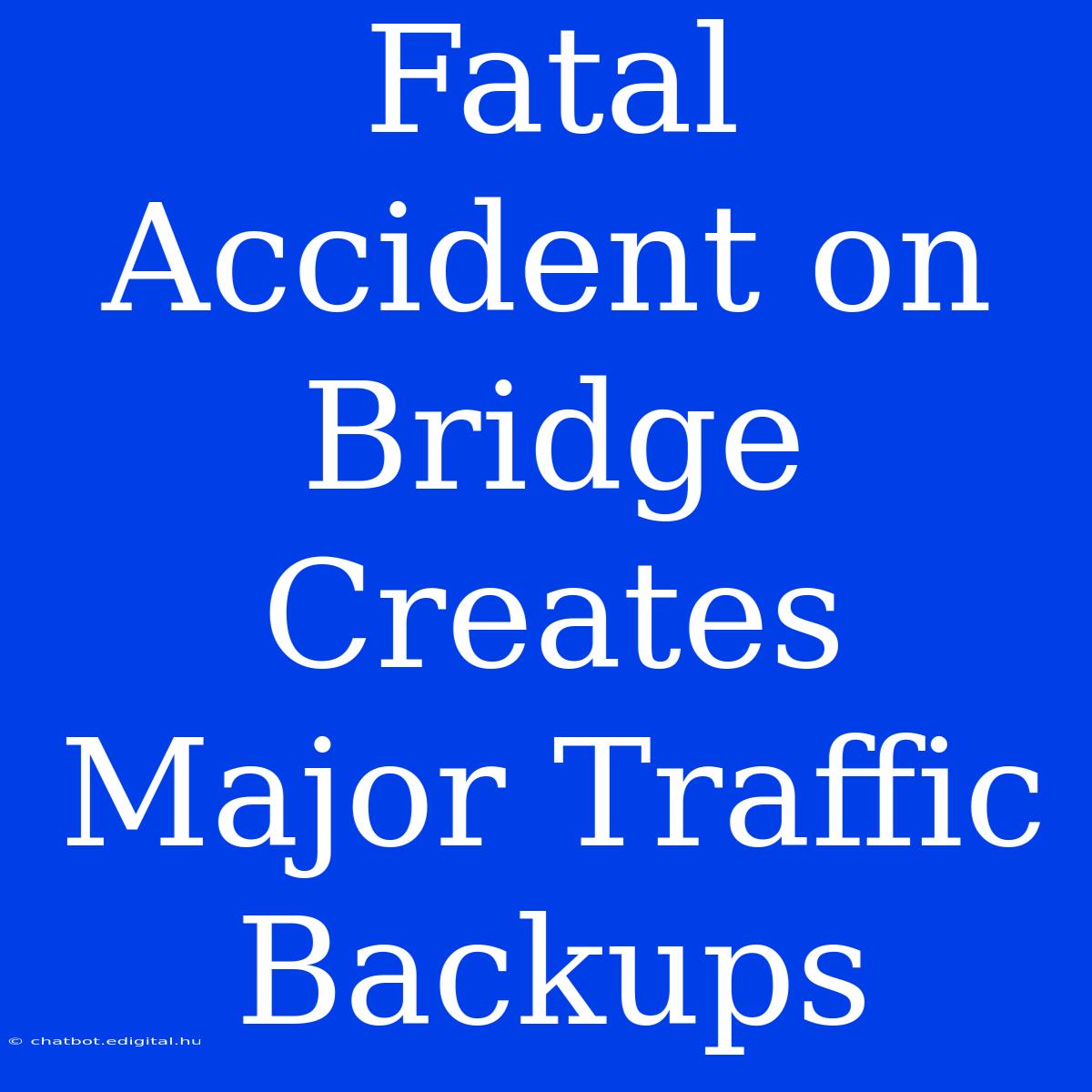 Fatal Accident On Bridge Creates Major Traffic Backups