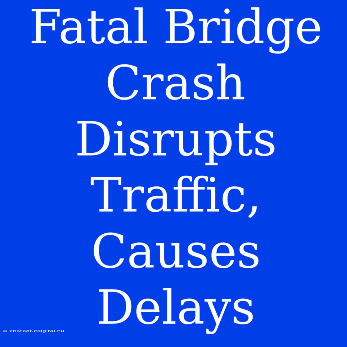 Fatal Bridge Crash Disrupts Traffic, Causes Delays