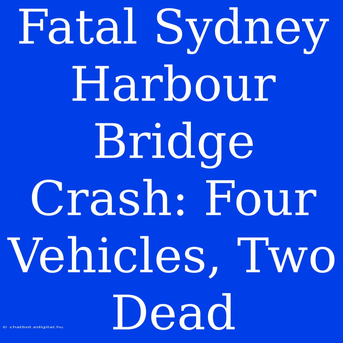 Fatal Sydney Harbour Bridge Crash: Four Vehicles, Two Dead