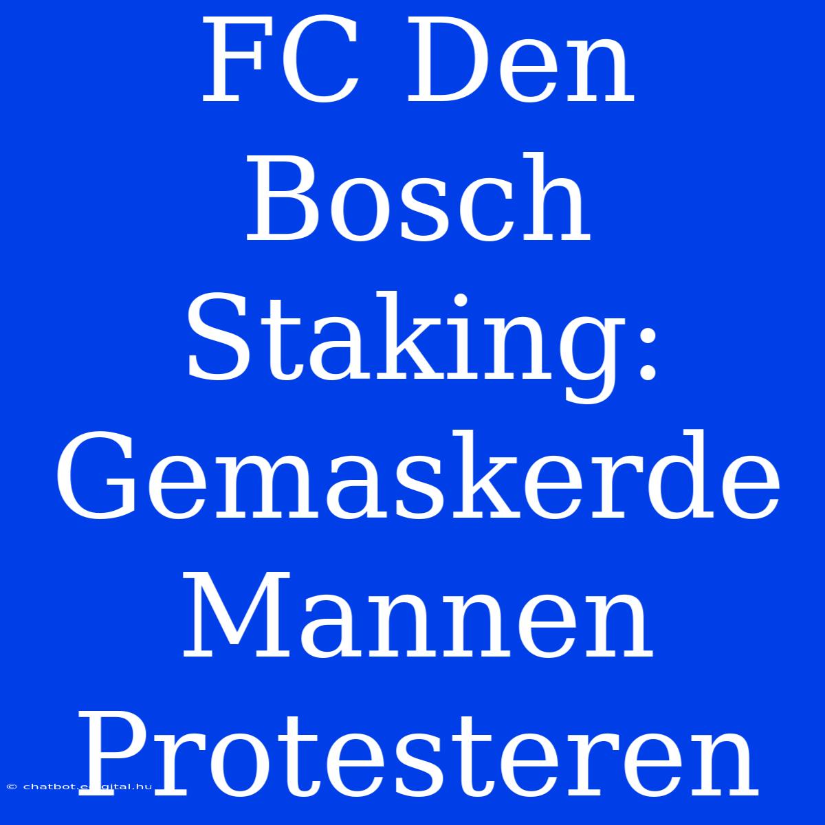 FC Den Bosch Staking: Gemaskerde Mannen Protesteren