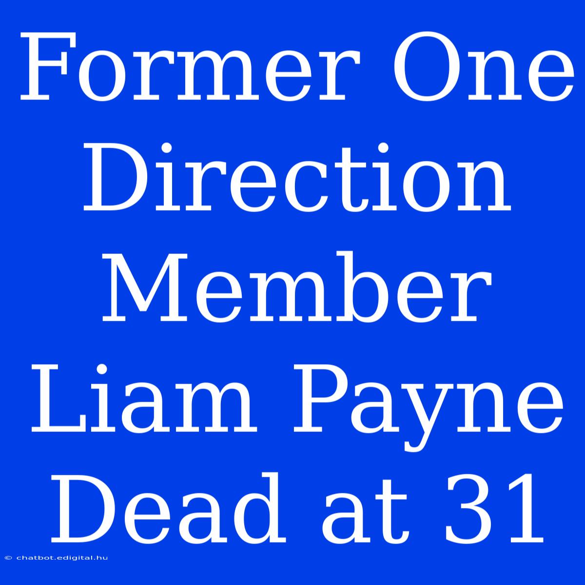 Former One Direction Member Liam Payne Dead At 31