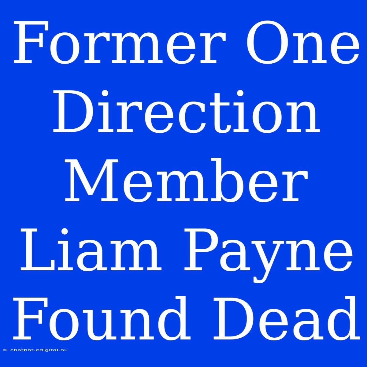 Former One Direction Member Liam Payne Found Dead