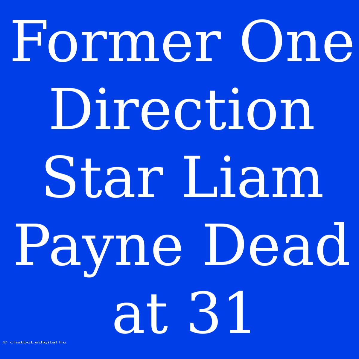 Former One Direction Star Liam Payne Dead At 31