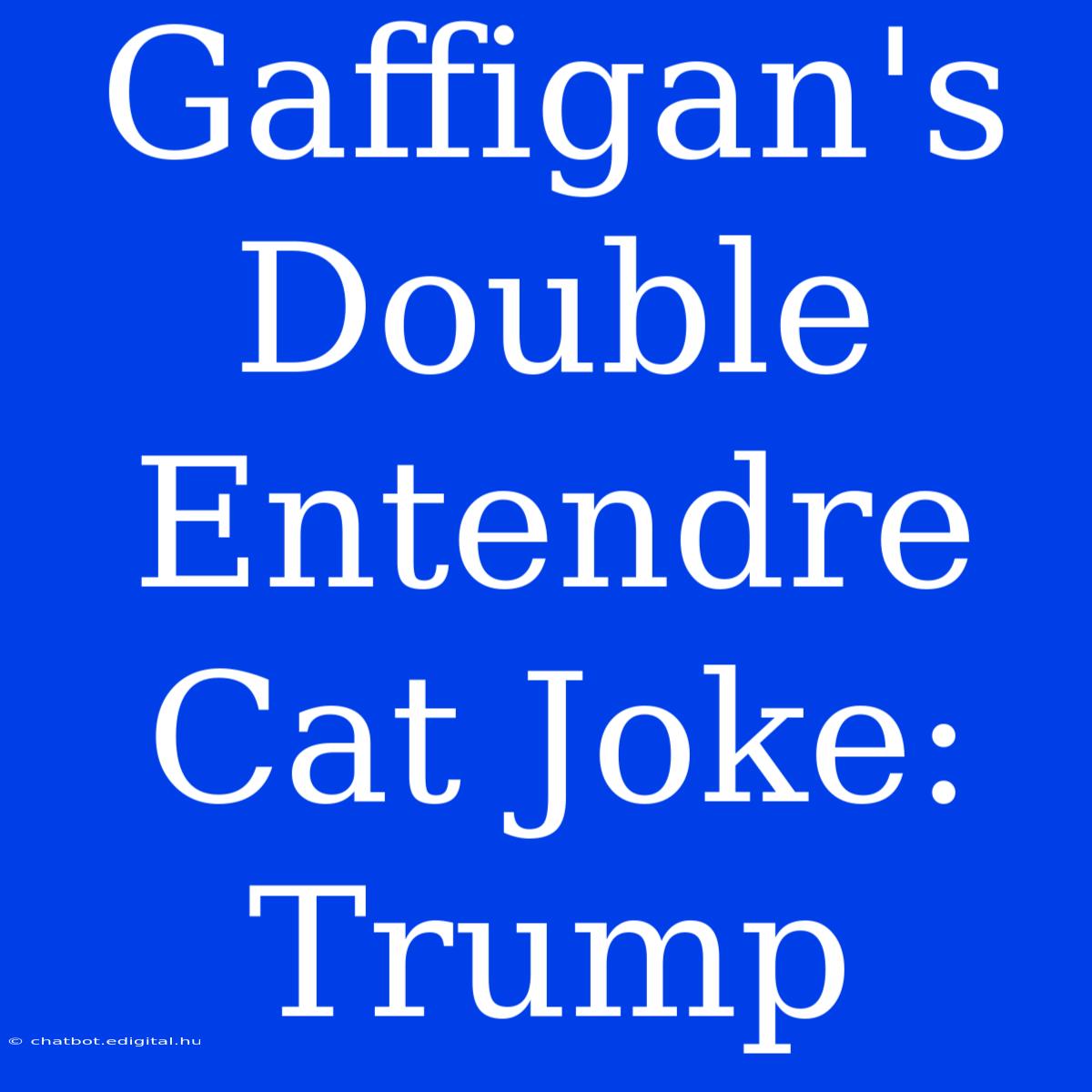 Gaffigan's Double Entendre Cat Joke: Trump