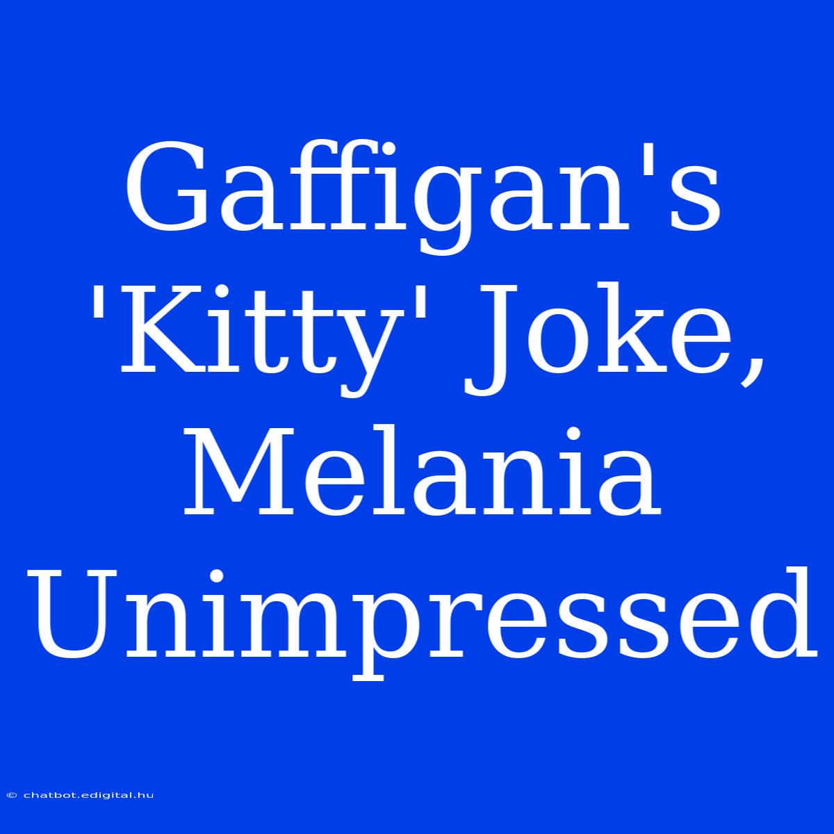 Gaffigan's 'Kitty' Joke, Melania Unimpressed 