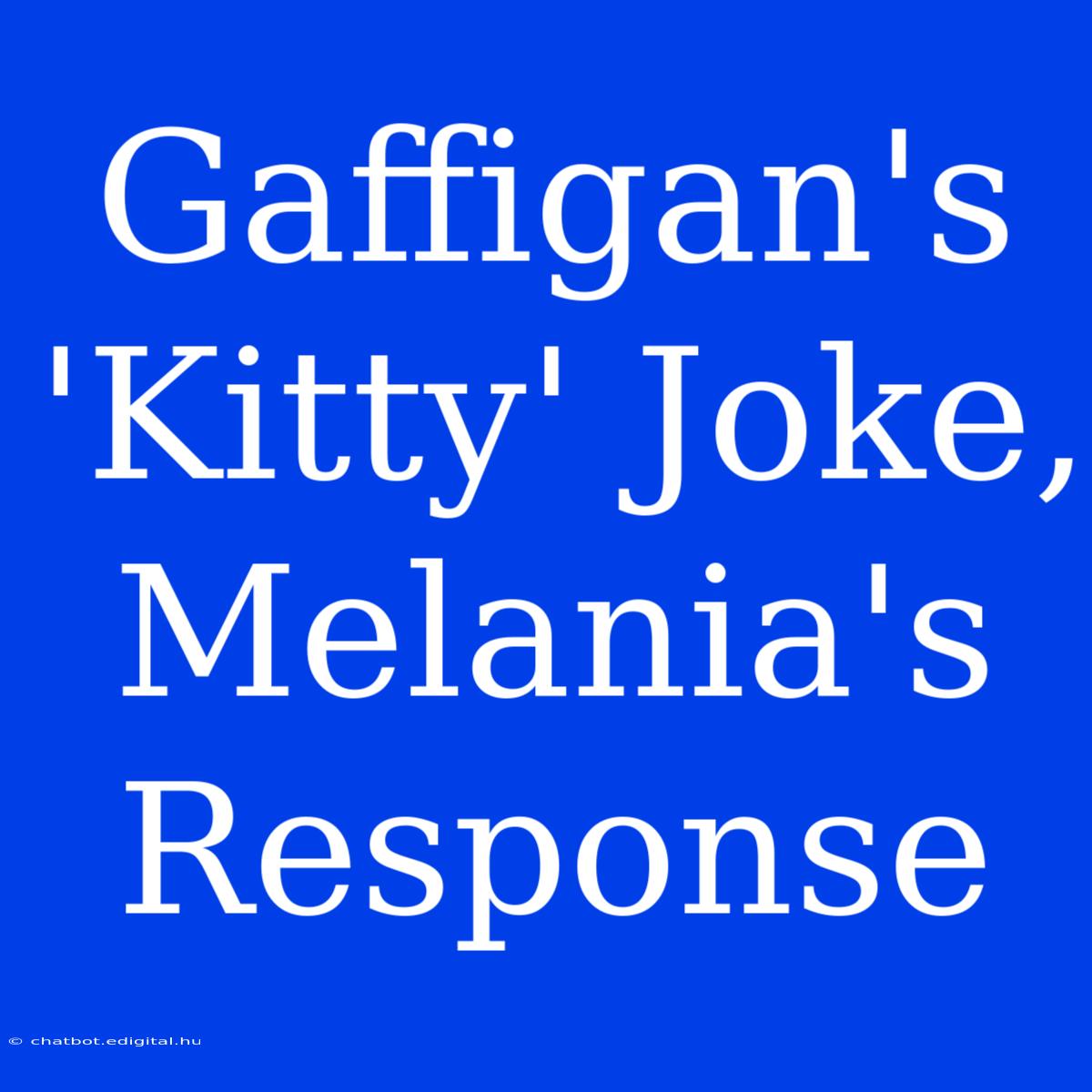 Gaffigan's 'Kitty' Joke, Melania's Response