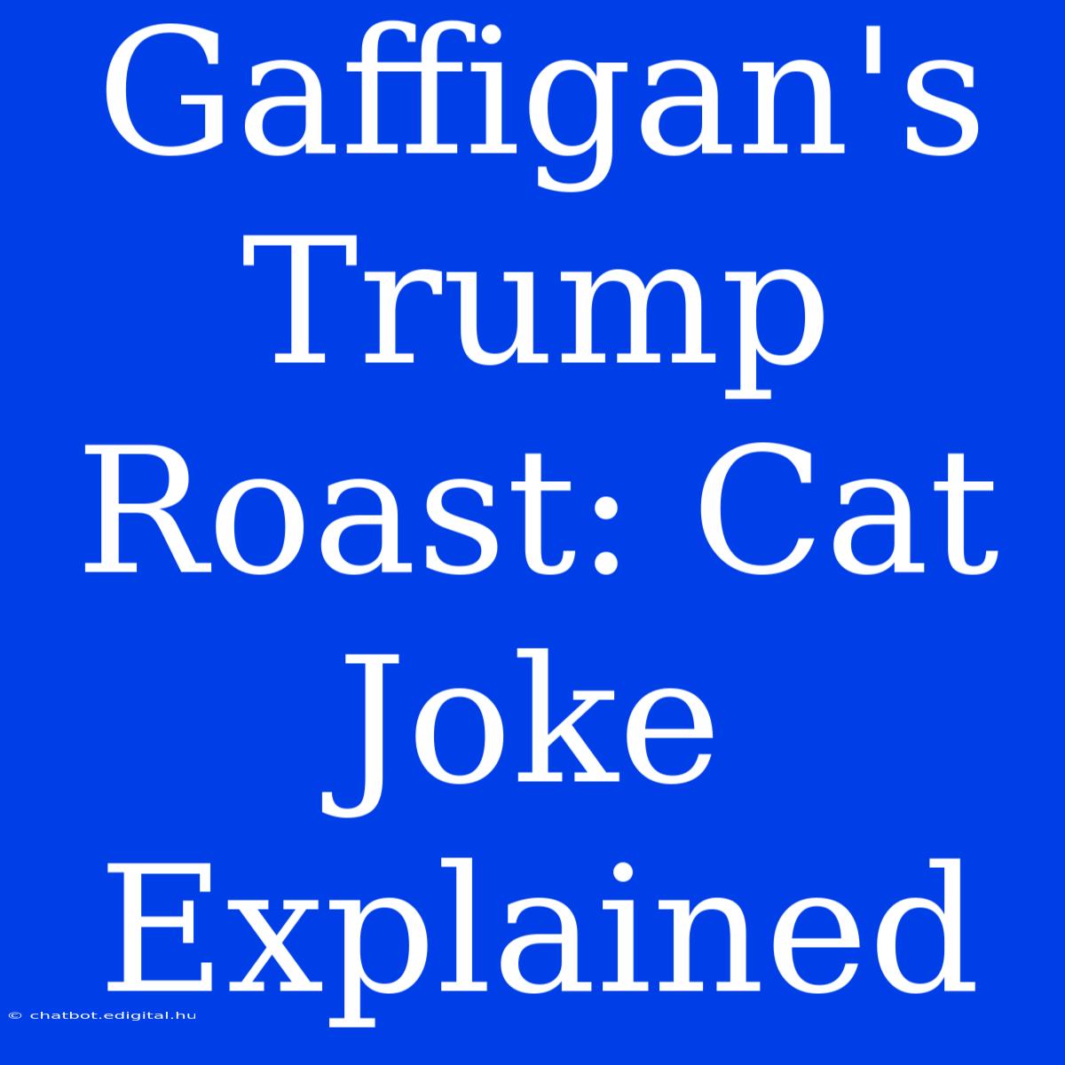 Gaffigan's Trump Roast: Cat Joke Explained