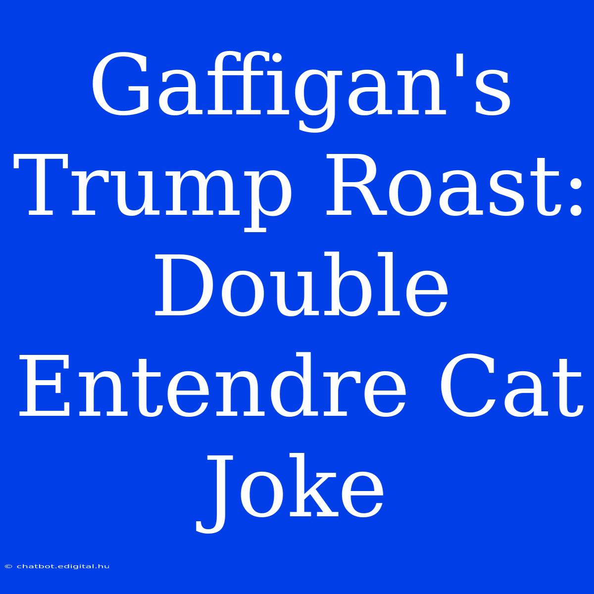 Gaffigan's Trump Roast: Double Entendre Cat Joke