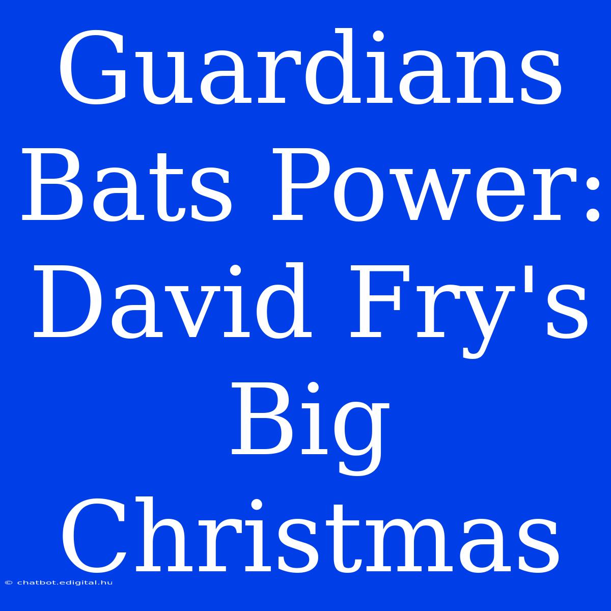 Guardians Bats Power: David Fry's Big Christmas 