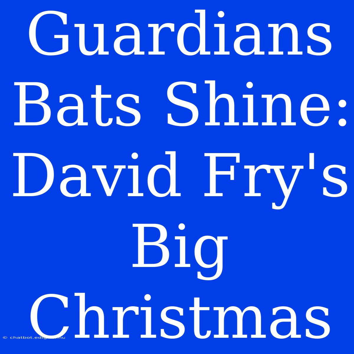 Guardians Bats Shine: David Fry's Big Christmas