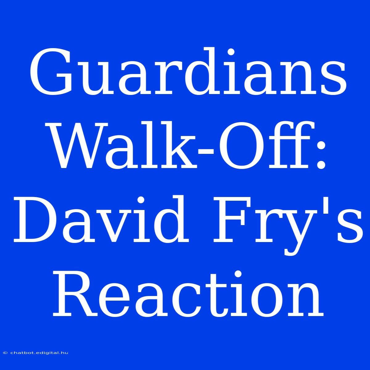 Guardians Walk-Off: David Fry's Reaction 