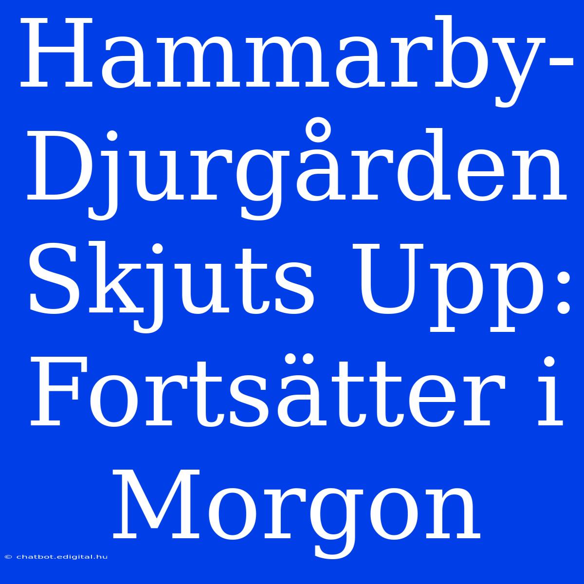 Hammarby-Djurgården Skjuts Upp: Fortsätter I Morgon