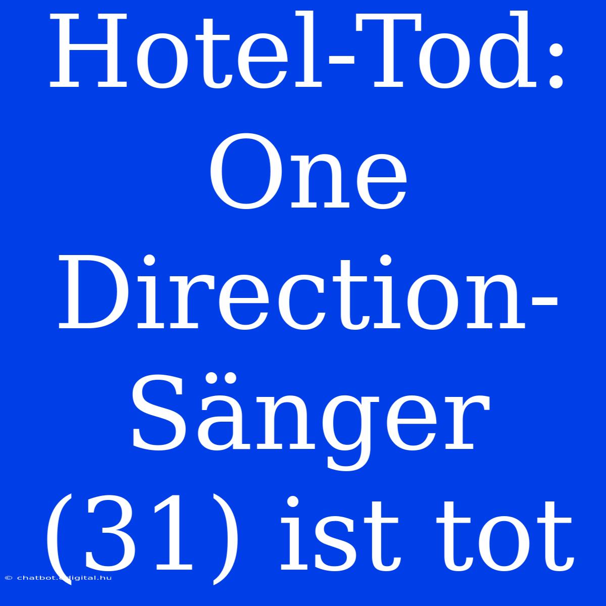 Hotel-Tod: One Direction-Sänger (31) Ist Tot