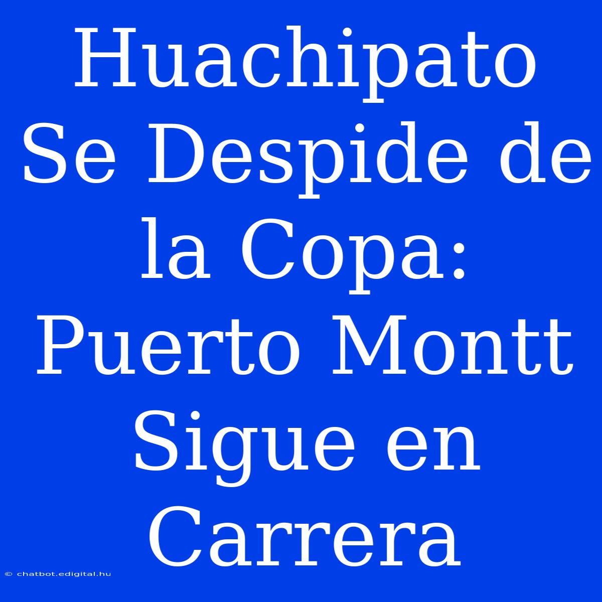 Huachipato Se Despide De La Copa: Puerto Montt Sigue En Carrera