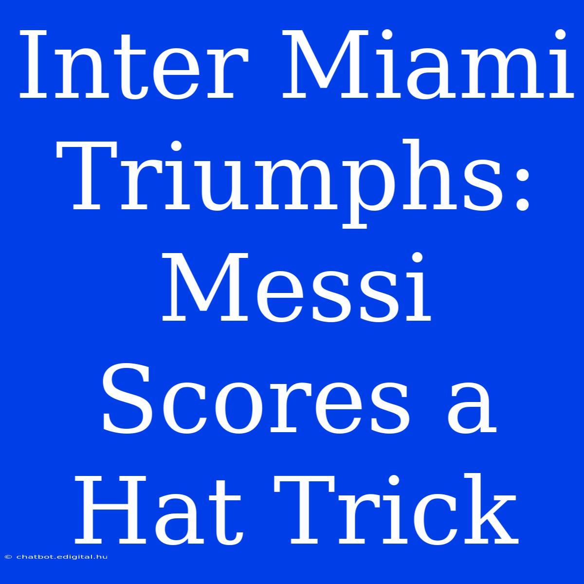 Inter Miami Triumphs: Messi Scores A Hat Trick 