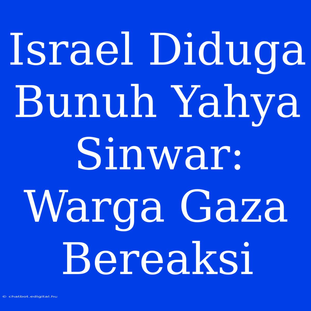 Israel Diduga Bunuh Yahya Sinwar: Warga Gaza Bereaksi