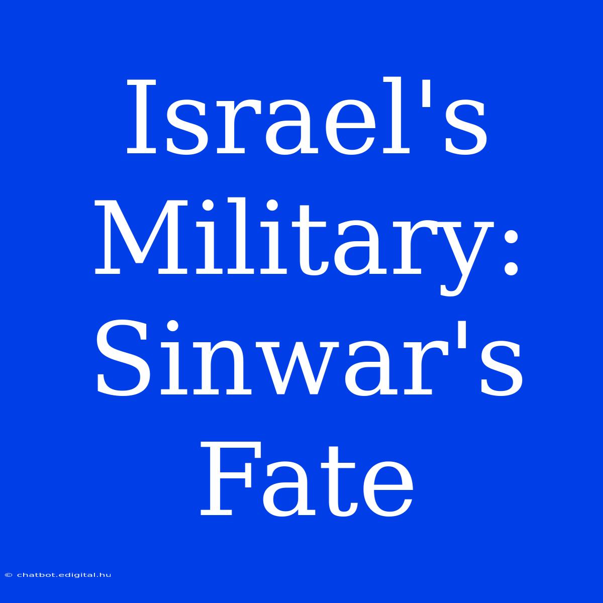 Israel's Military: Sinwar's Fate 