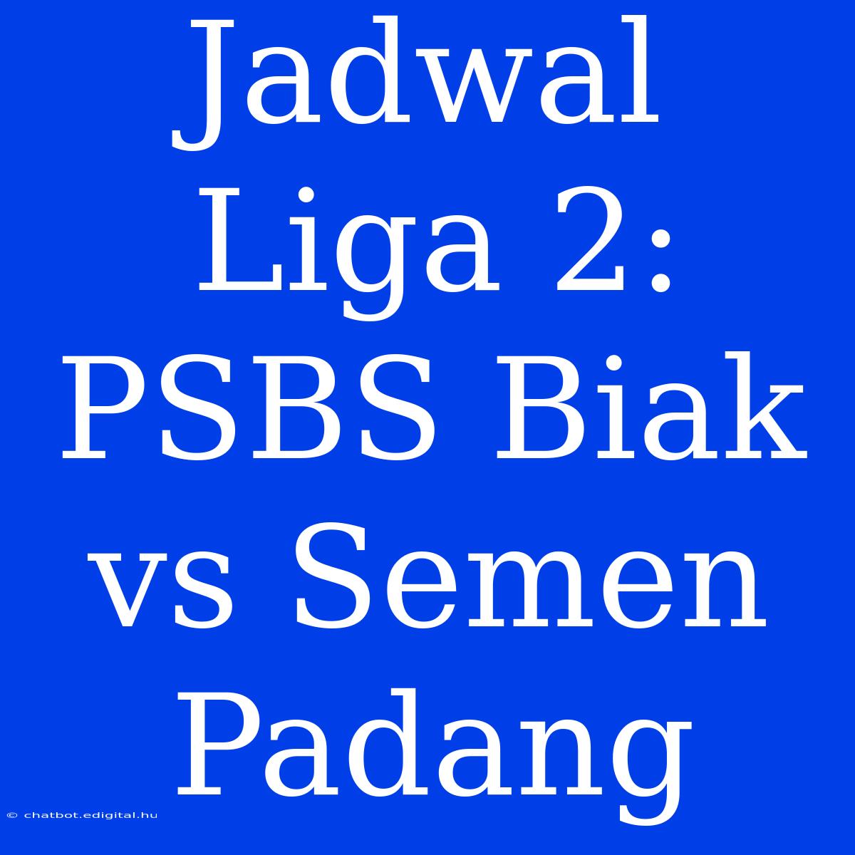 Jadwal Liga 2: PSBS Biak Vs Semen Padang