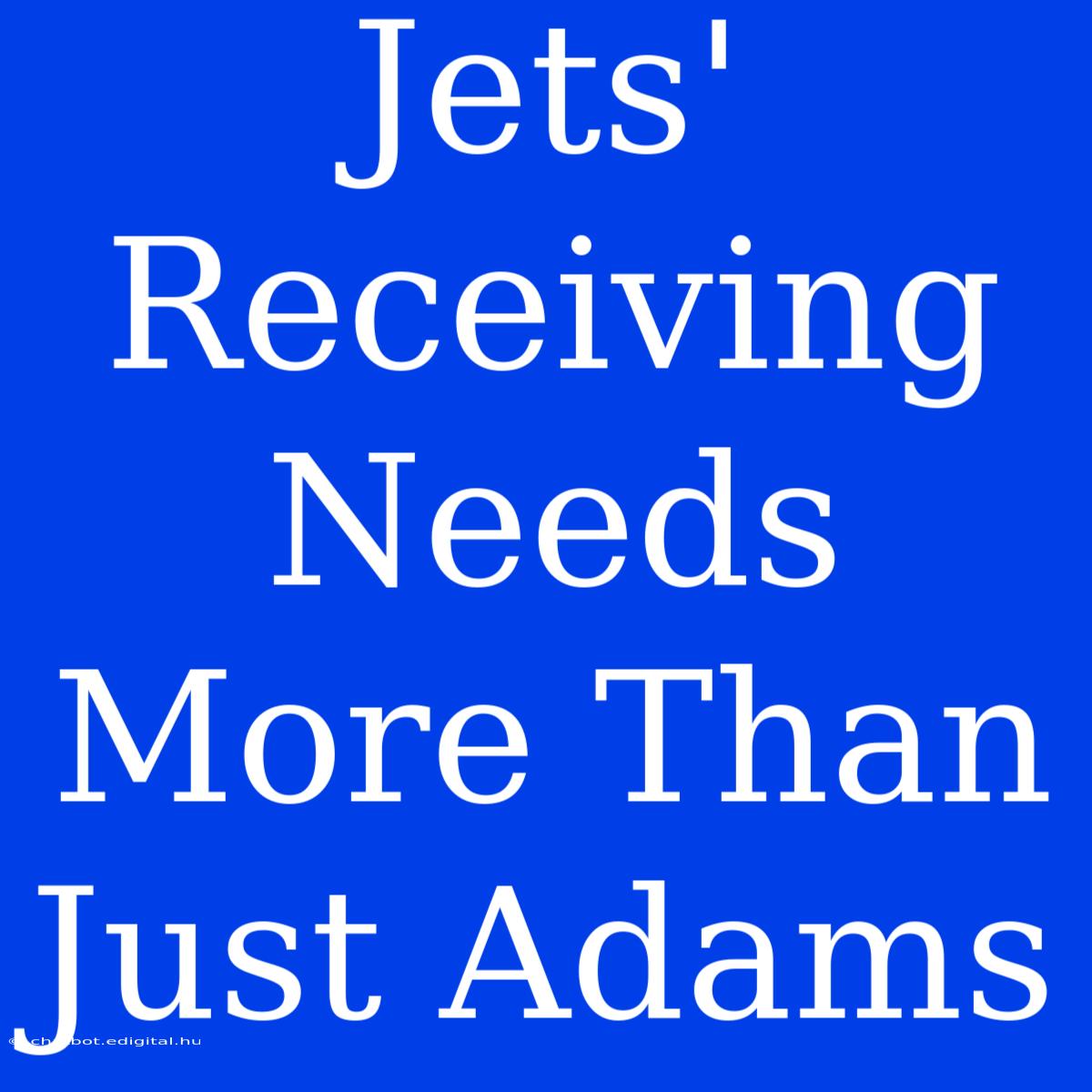 Jets' Receiving Needs More Than Just Adams 