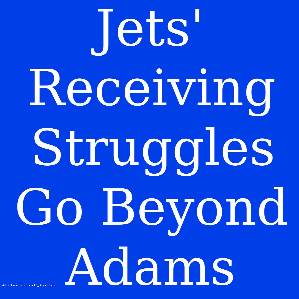 Jets' Receiving Struggles Go Beyond Adams