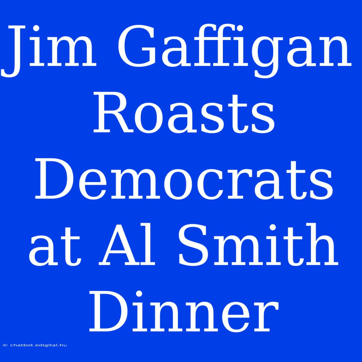 Jim Gaffigan Roasts Democrats At Al Smith Dinner