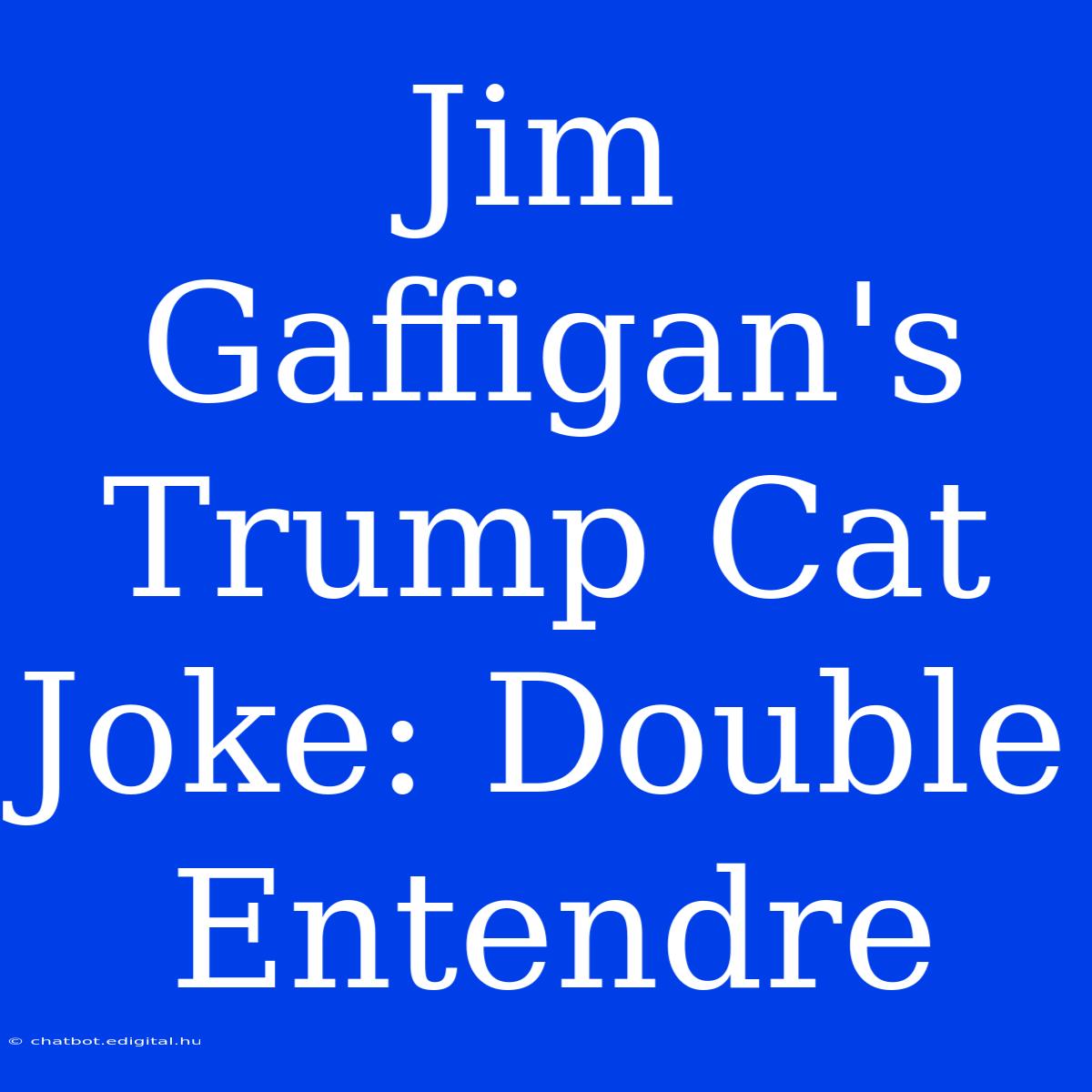 Jim Gaffigan's Trump Cat Joke: Double Entendre