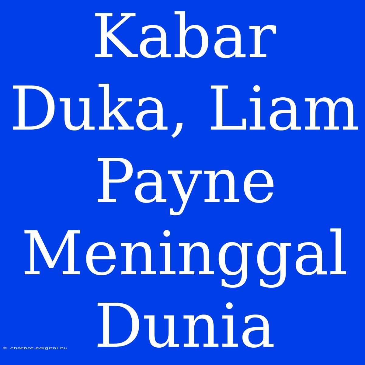 Kabar Duka, Liam Payne Meninggal Dunia 