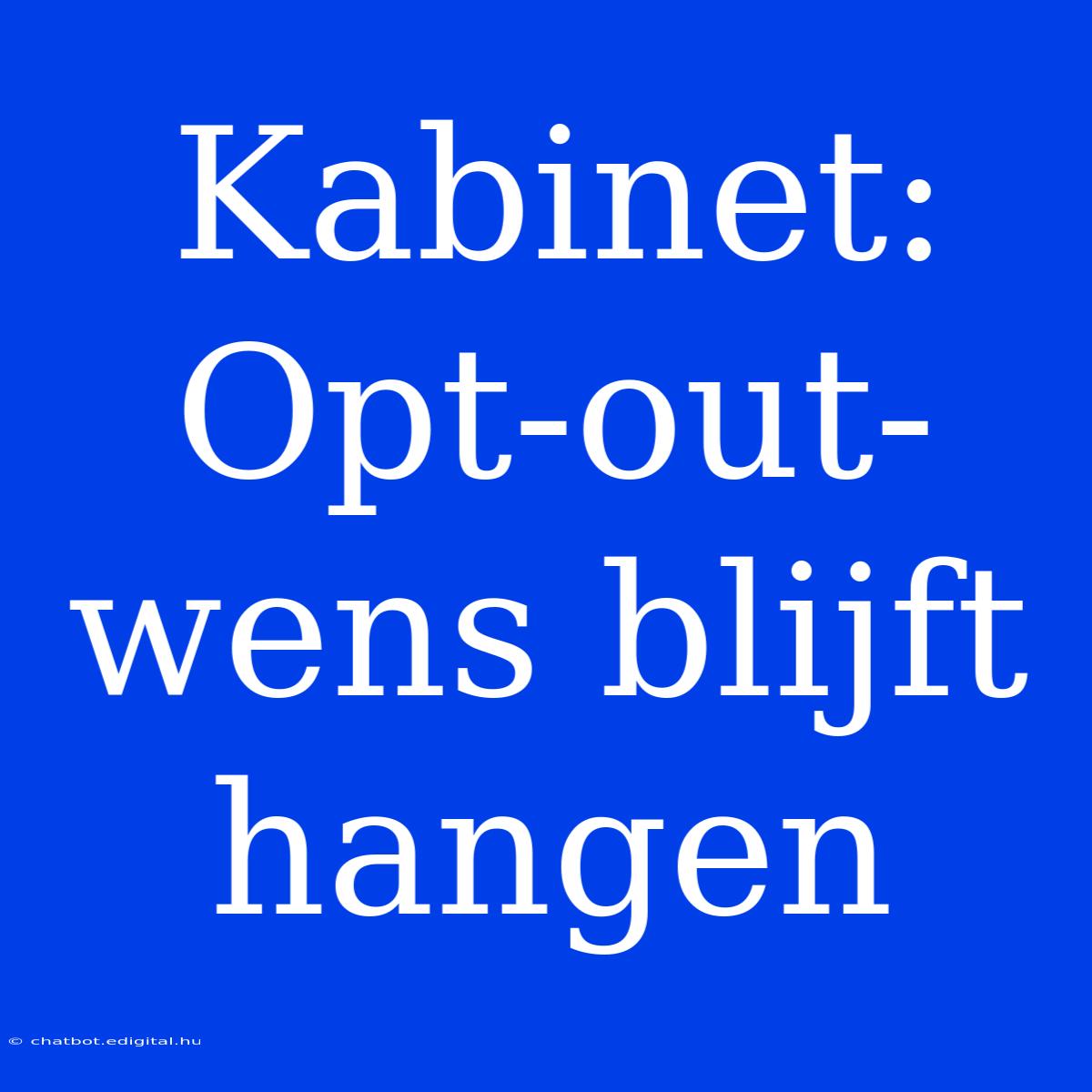 Kabinet: Opt-out-wens Blijft Hangen