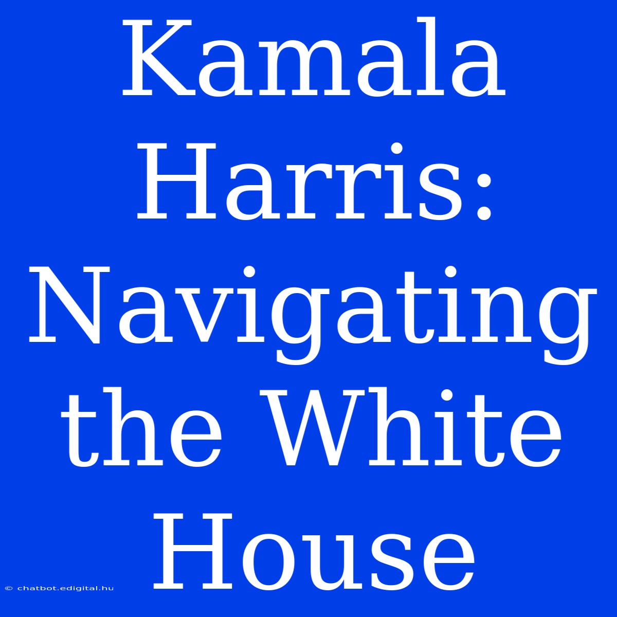 Kamala Harris:  Navigating The White House