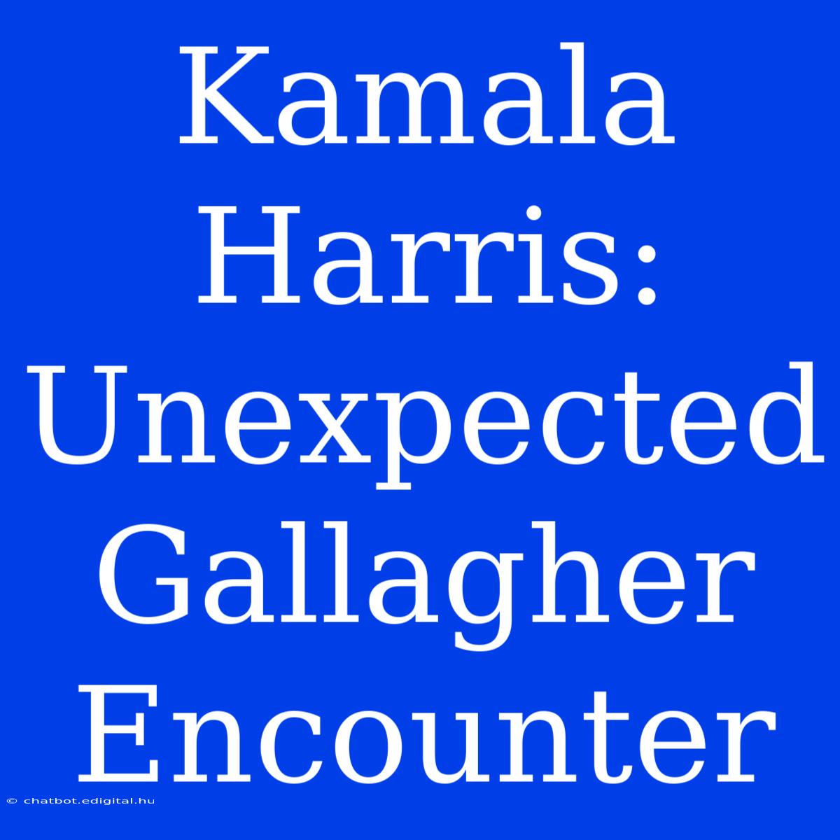 Kamala Harris: Unexpected Gallagher Encounter