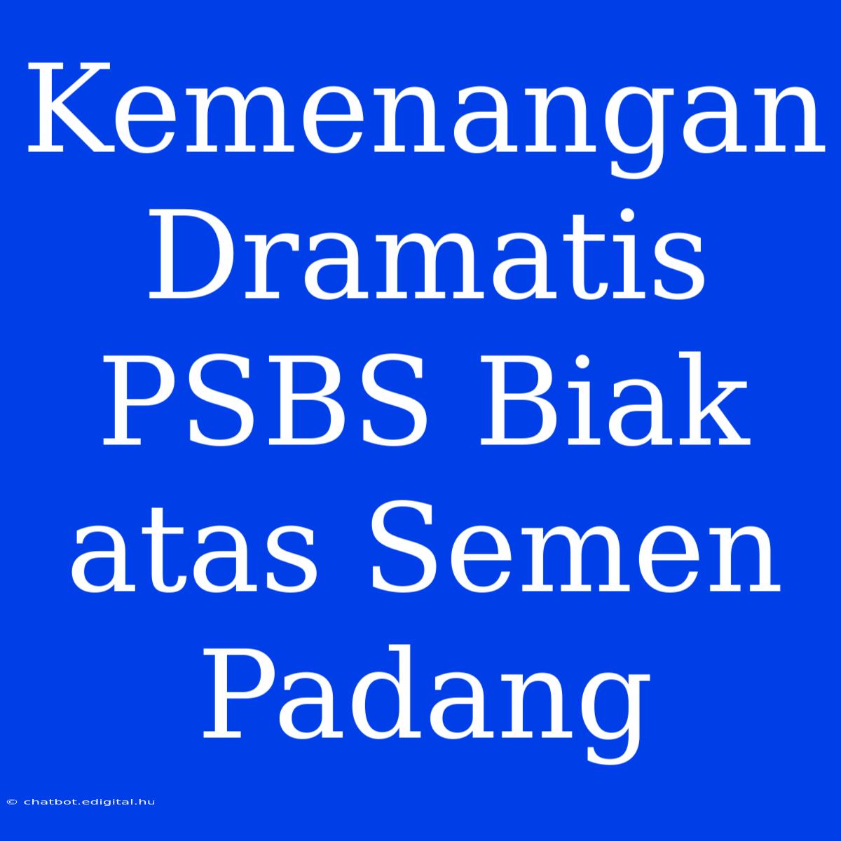 Kemenangan Dramatis PSBS Biak Atas Semen Padang 