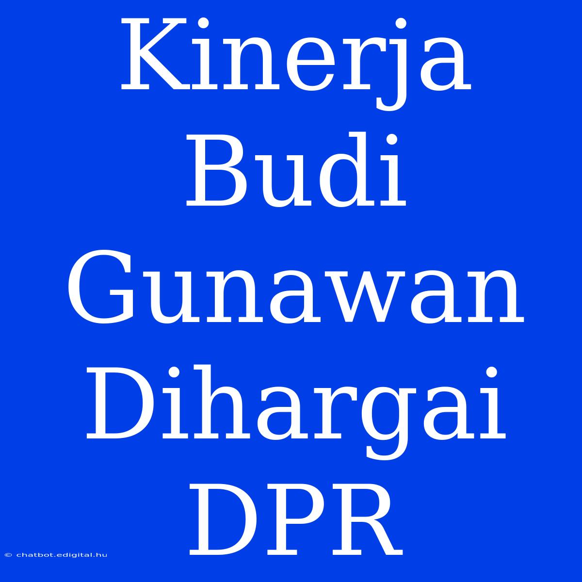 Kinerja Budi Gunawan Dihargai DPR