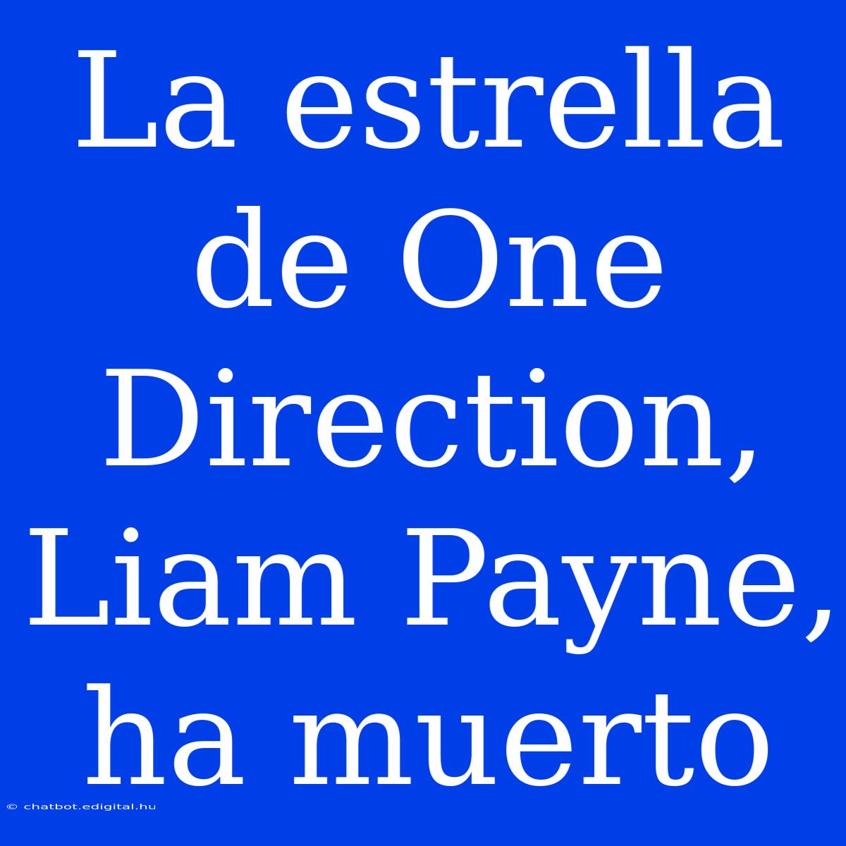 La Estrella De One Direction, Liam Payne, Ha Muerto