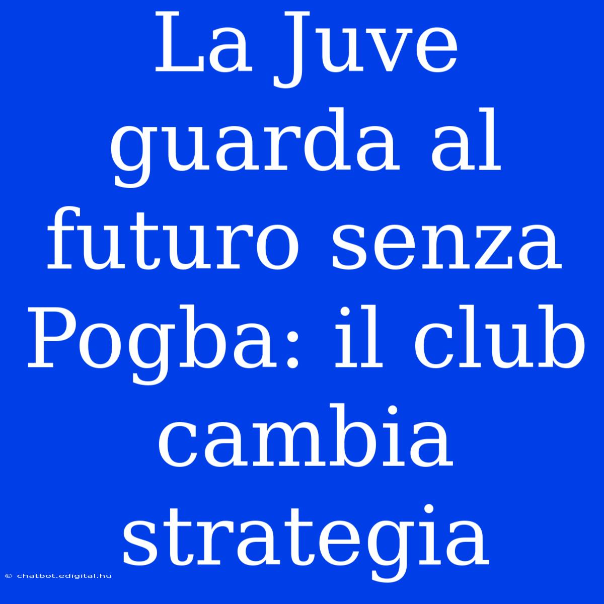 La Juve Guarda Al Futuro Senza Pogba: Il Club Cambia Strategia 