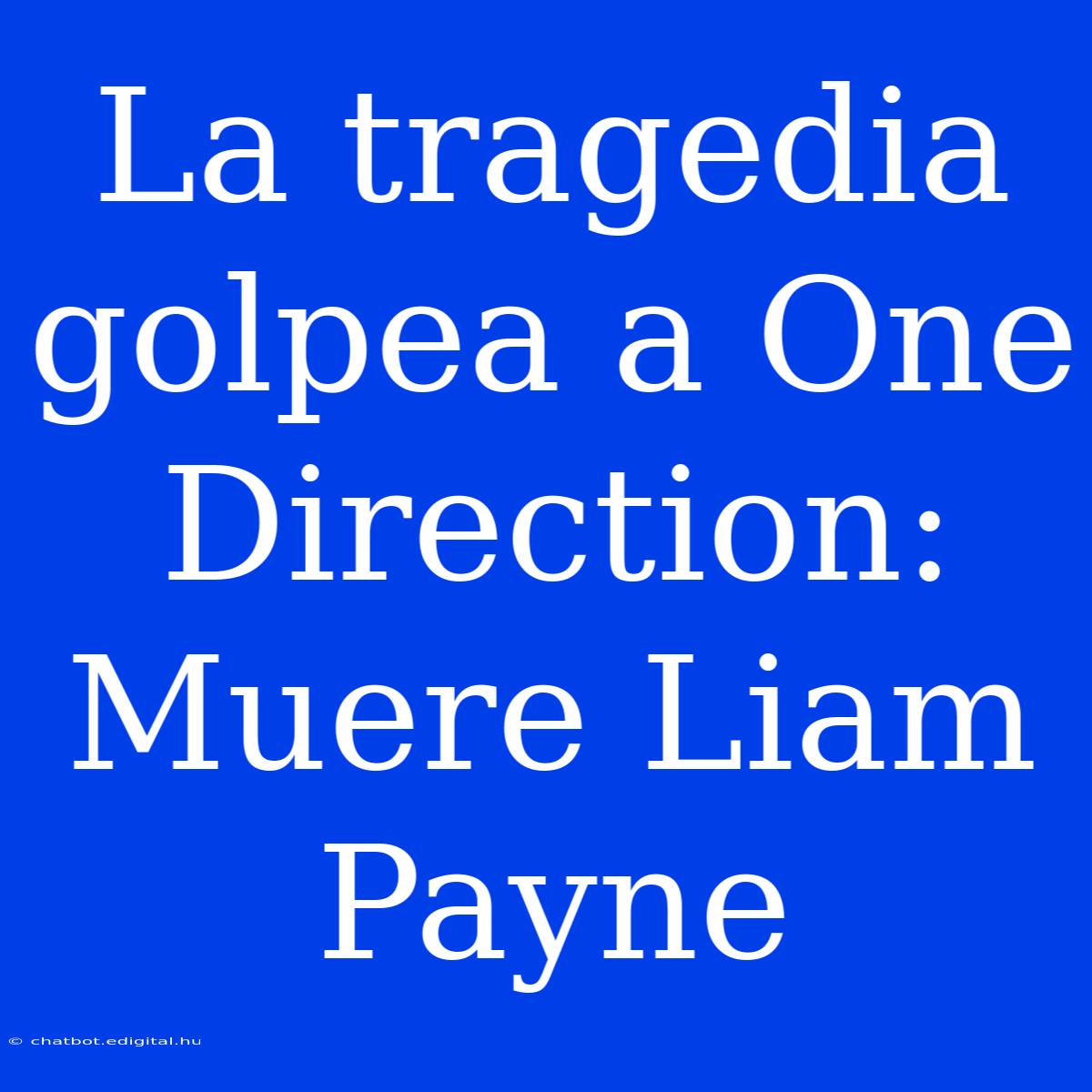 La Tragedia Golpea A One Direction: Muere Liam Payne 